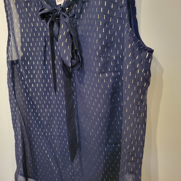 Merona Sleeveless Summer Blouse Top Med Black & Gold - Picture 7 of 7